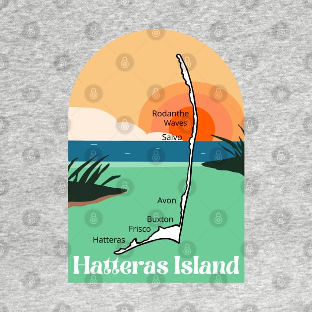 Hatteras Island Map Sun by Trent Tides